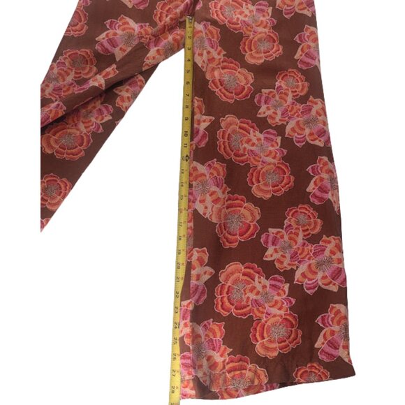 LOFT Boho Floral Linen Blend Wide-Leg Pants | Retro 70s Style Statement *SZM - Picture 4 of 11